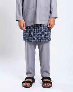 Bangsawan Baju Melayu Set Kids - SILVER