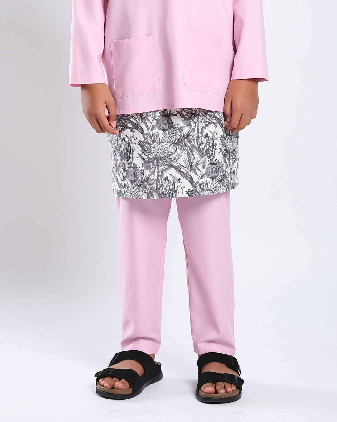 Bangsawan Baju Melayu Set Kids - LIGHT PINK