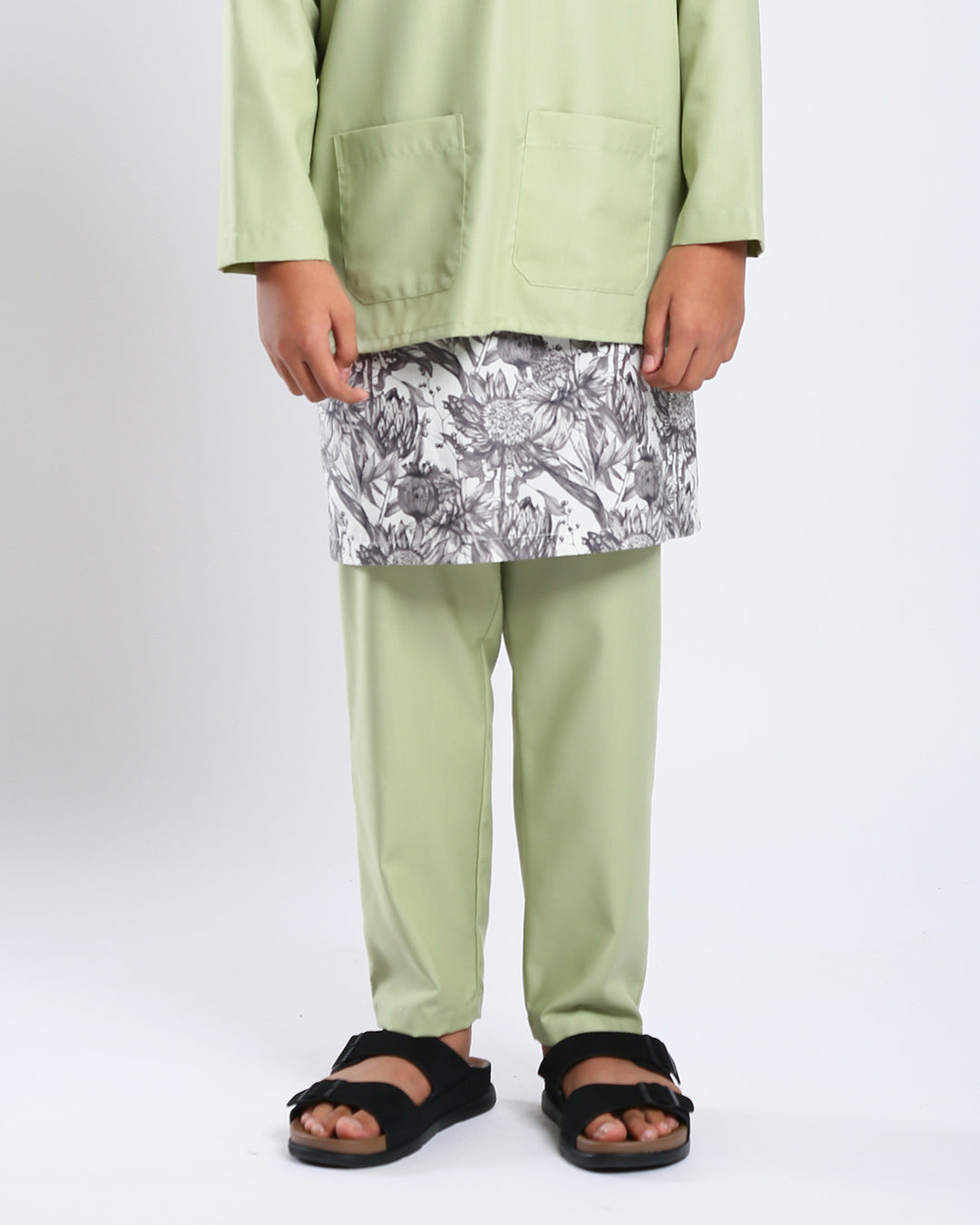 Bangsawan Baju Melayu Set Kids - LIME