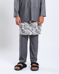 Bangsawan Baju Melayu Set Kids - GREY