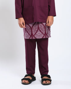 Bangsawan Baju Melayu Set Kids - BURGUNDY