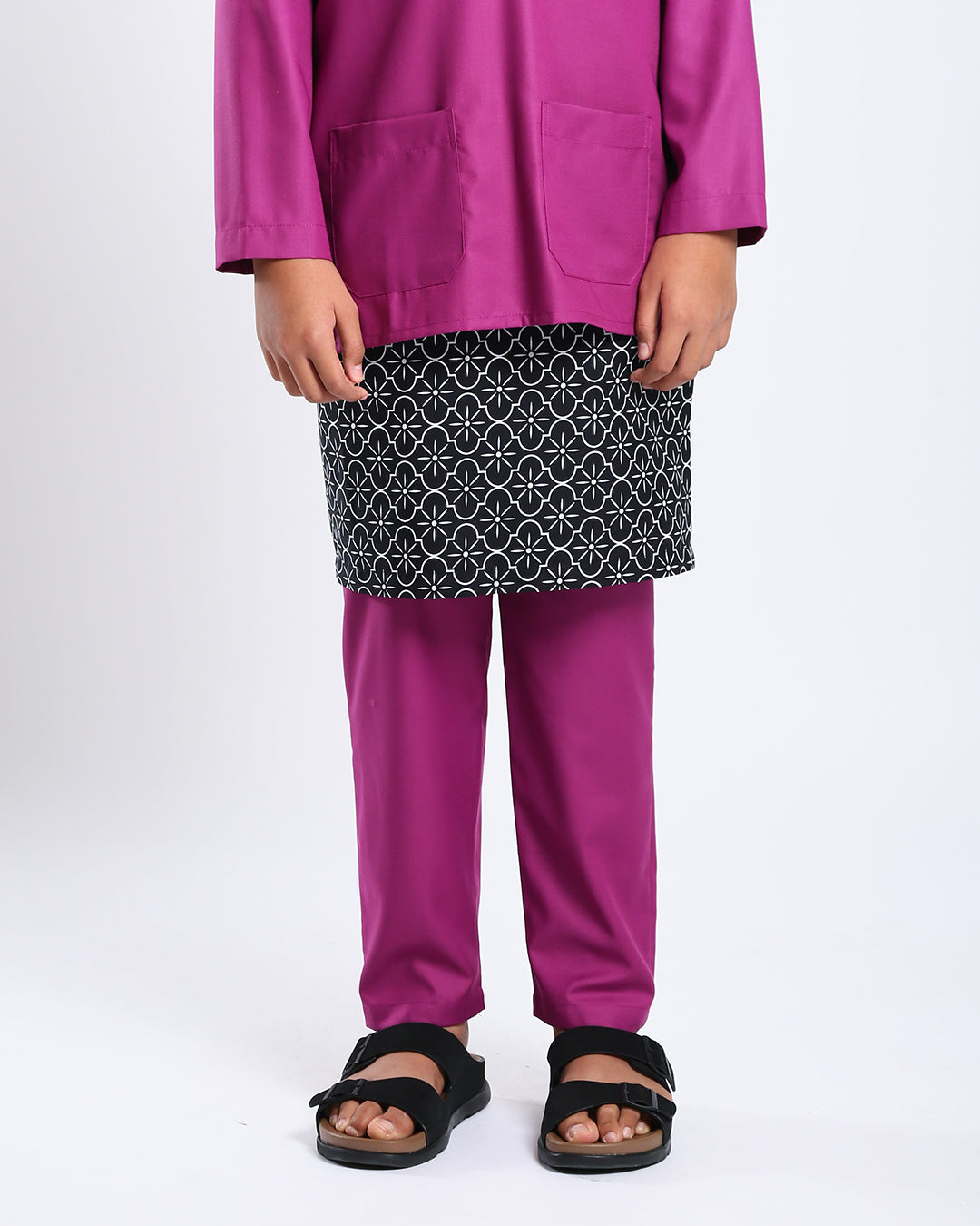 Bangsawan Baju Melayu Set Kids - MAGENTA