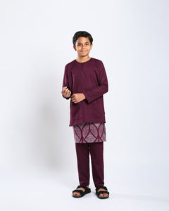 Bangsawan Baju Melayu Set Kids - BURGUNDY