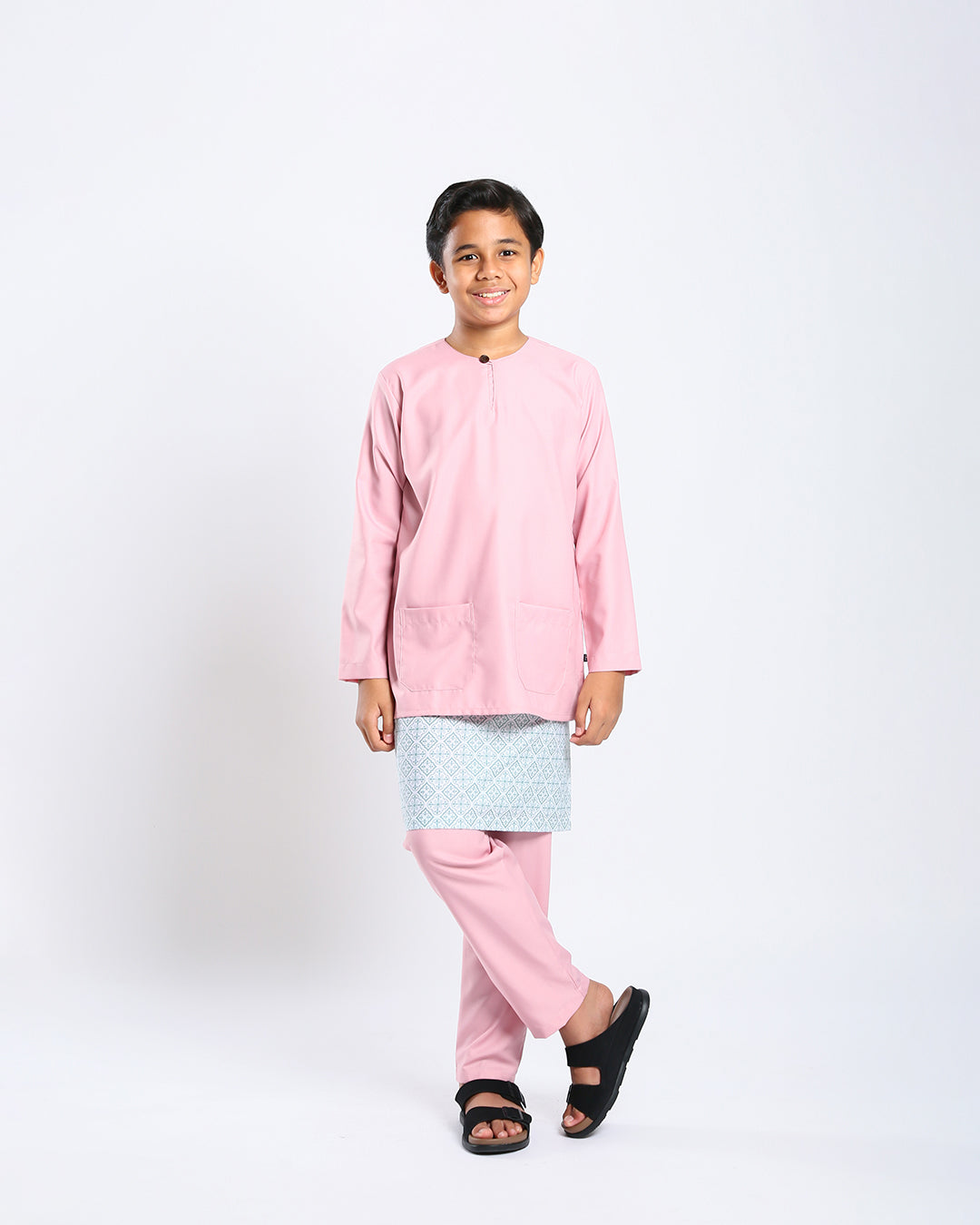 Bangsawan Baju Melayu Set Kids - DUSTY PINK