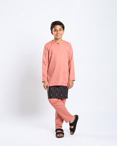 Bangsawan Baju Melayu Set Kids - PEACH