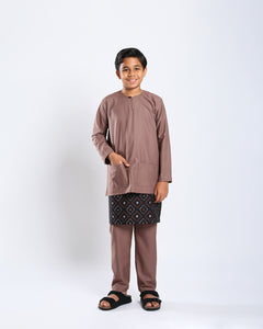 Bangsawan Baju Melayu Set Kids - BROWN