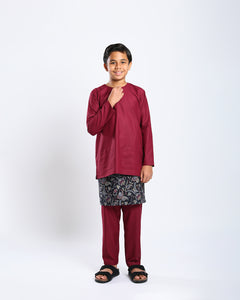 Bangsawan Baju Melayu Set Kids - MAROON