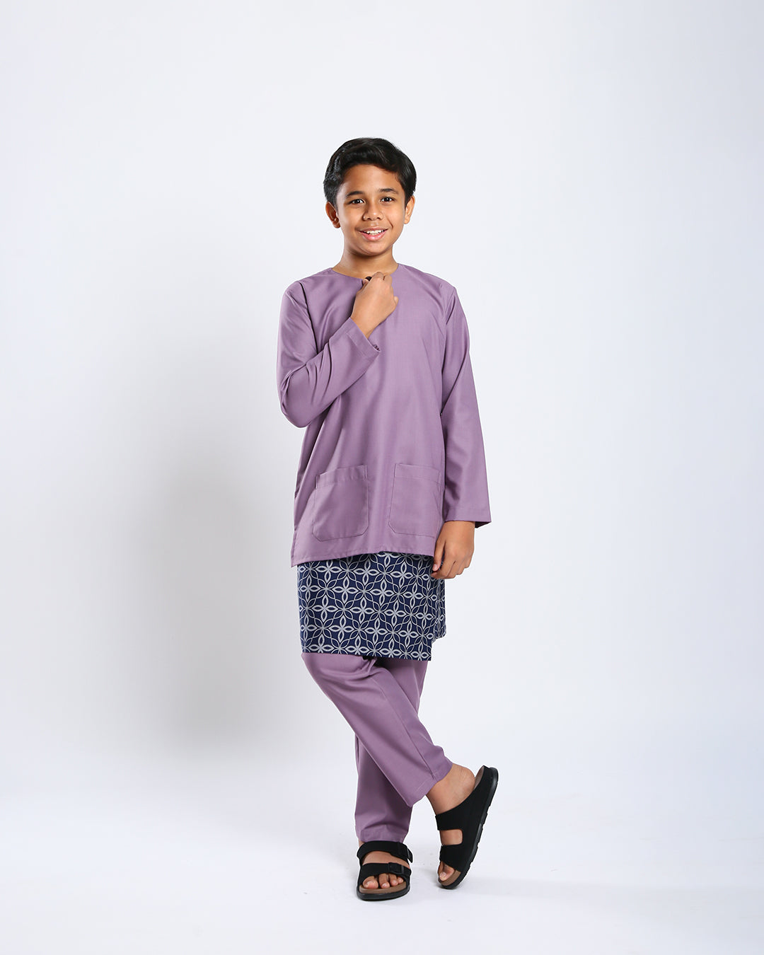 Bangsawan Baju Melayu Set Kids - PURPLE