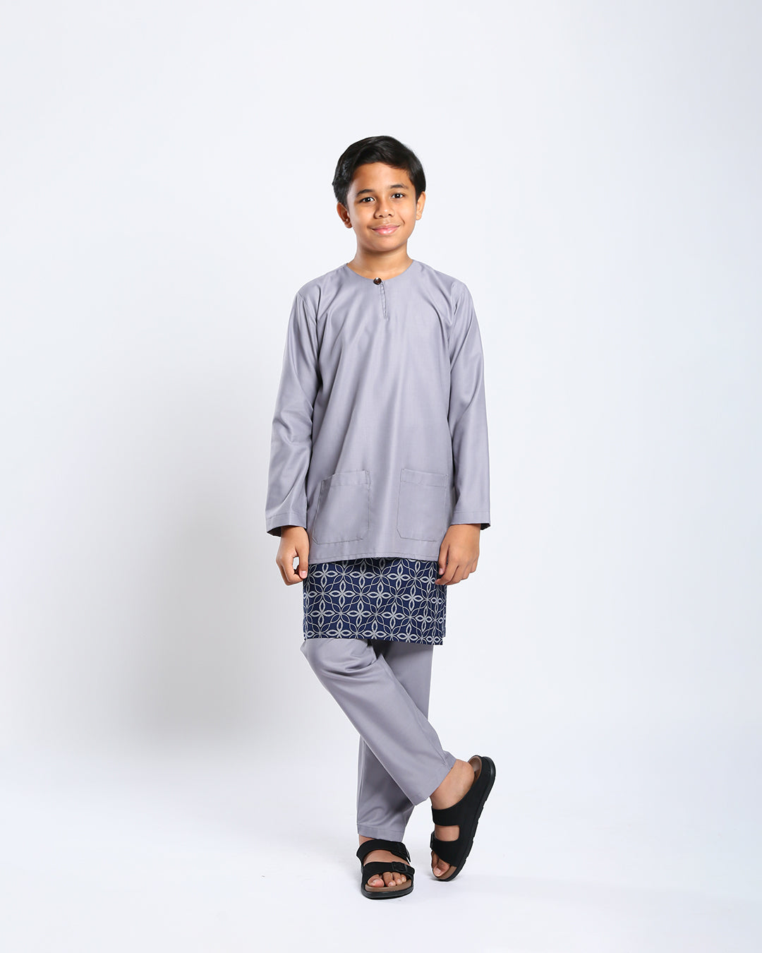 Bangsawan Baju Melayu Set Kids - SILVER