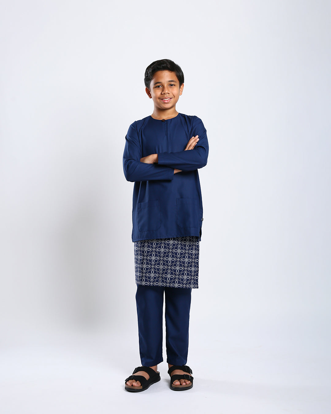 Bangsawan Baju Melayu Set Kids - NAVY