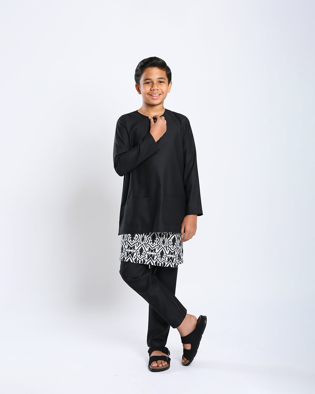 Bangsawan Baju Melayu Set Kids - BLACK