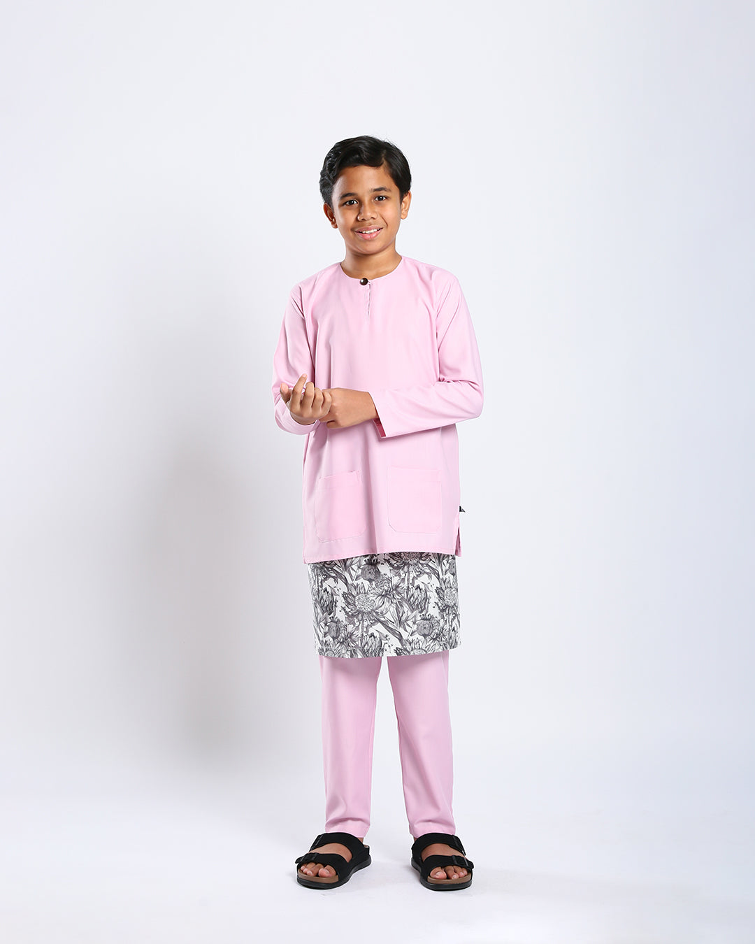 Bangsawan Baju Melayu Set Kids - LIGHT PINK