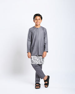 Bangsawan Baju Melayu Set Kids - GREY