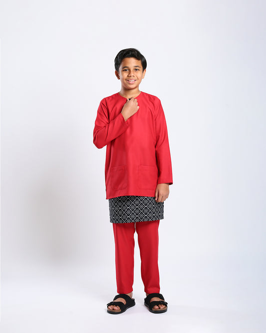Bangsawan Baju Melayu Set Kids - RED