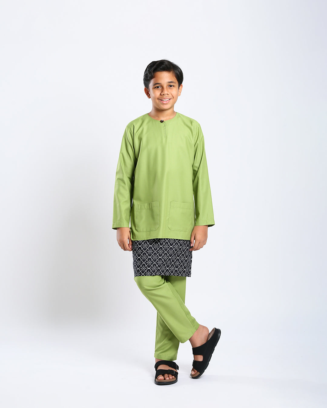 Bangsawan Baju Melayu Set Kids - PEAR GREEN