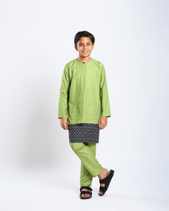 Bangsawan Baju Melayu Set Kids - PEAR GREEN