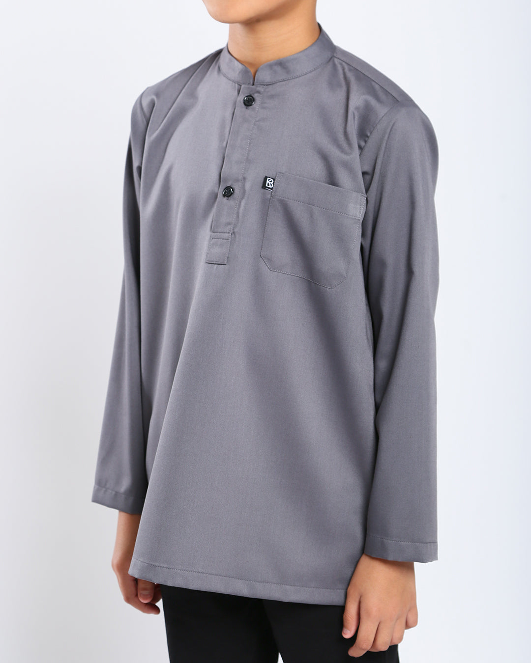 Sultan Baju Melayu Top Kids - GREY