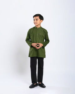 Sultan Baju Melayu Top Kids - OLIVE