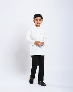 Sultan Baju Melayu Top Kids - OFF WHITE