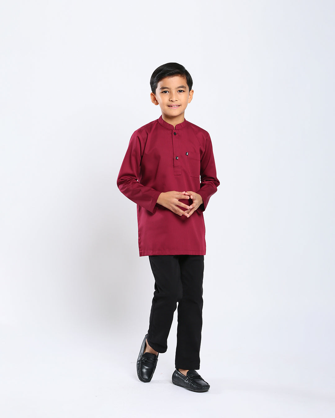 Sultan Baju Melayu Top Kids - MAROON