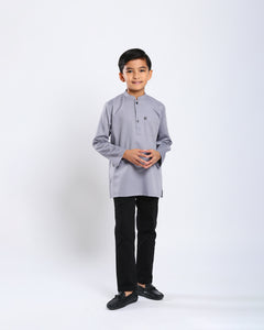 Sultan Baju Melayu Top Kids - SILVER