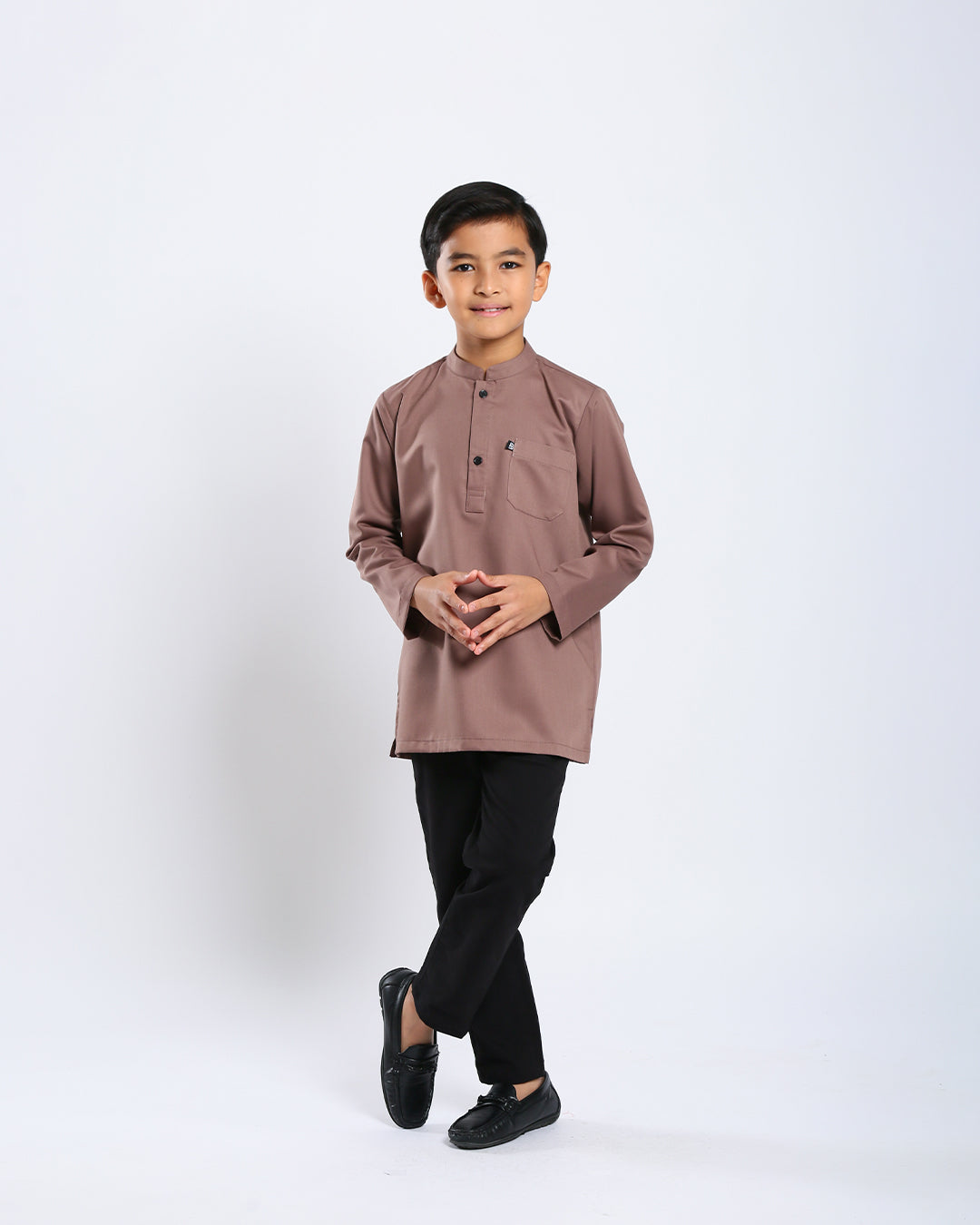 Sultan Baju Melayu Top Kids - BROWN