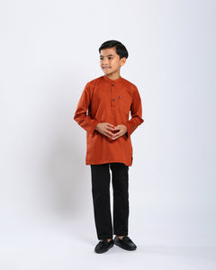 Sultan Baju Melayu Top Kids - BURNT ORANGE