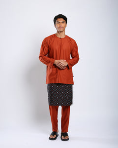 Bangsawan Baju Melayu Set Adults - BURNT ORANGE