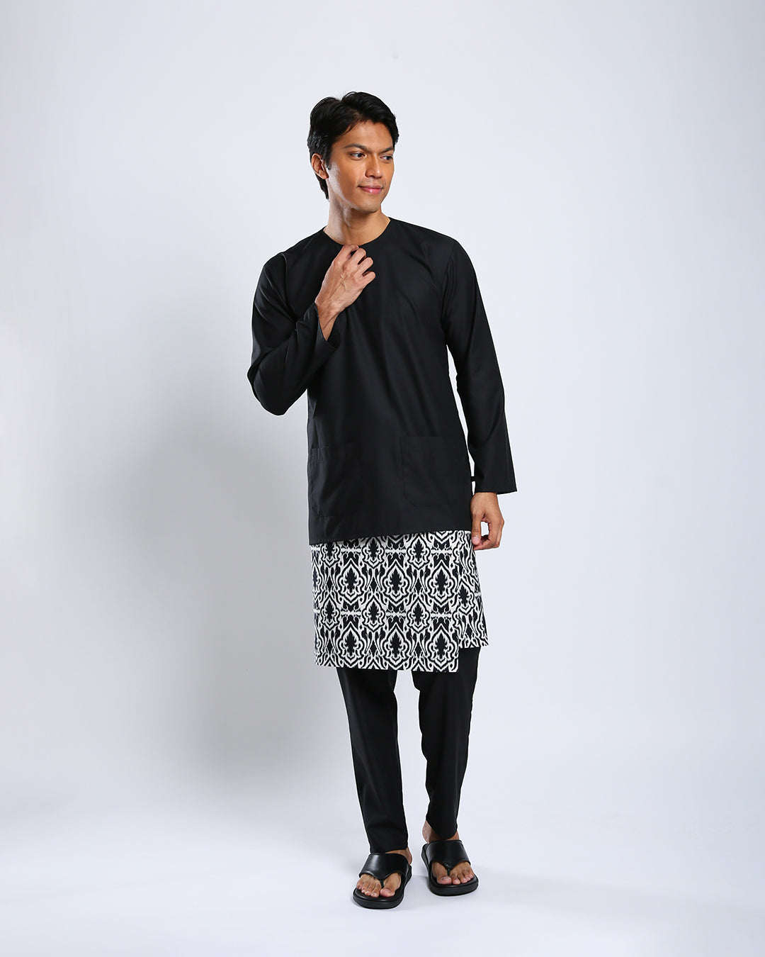 Bangsawan Baju Melayu Set Adults - BLACK