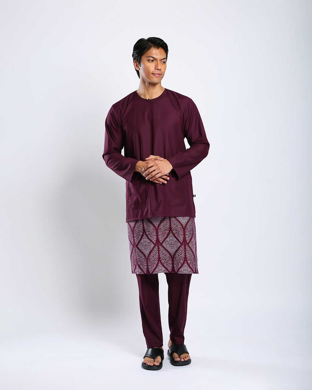 Bangsawan Baju Melayu Set Adults - BURGUNDY