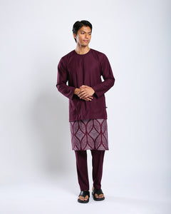 Bangsawan Baju Melayu Set Adults - BURGUNDY