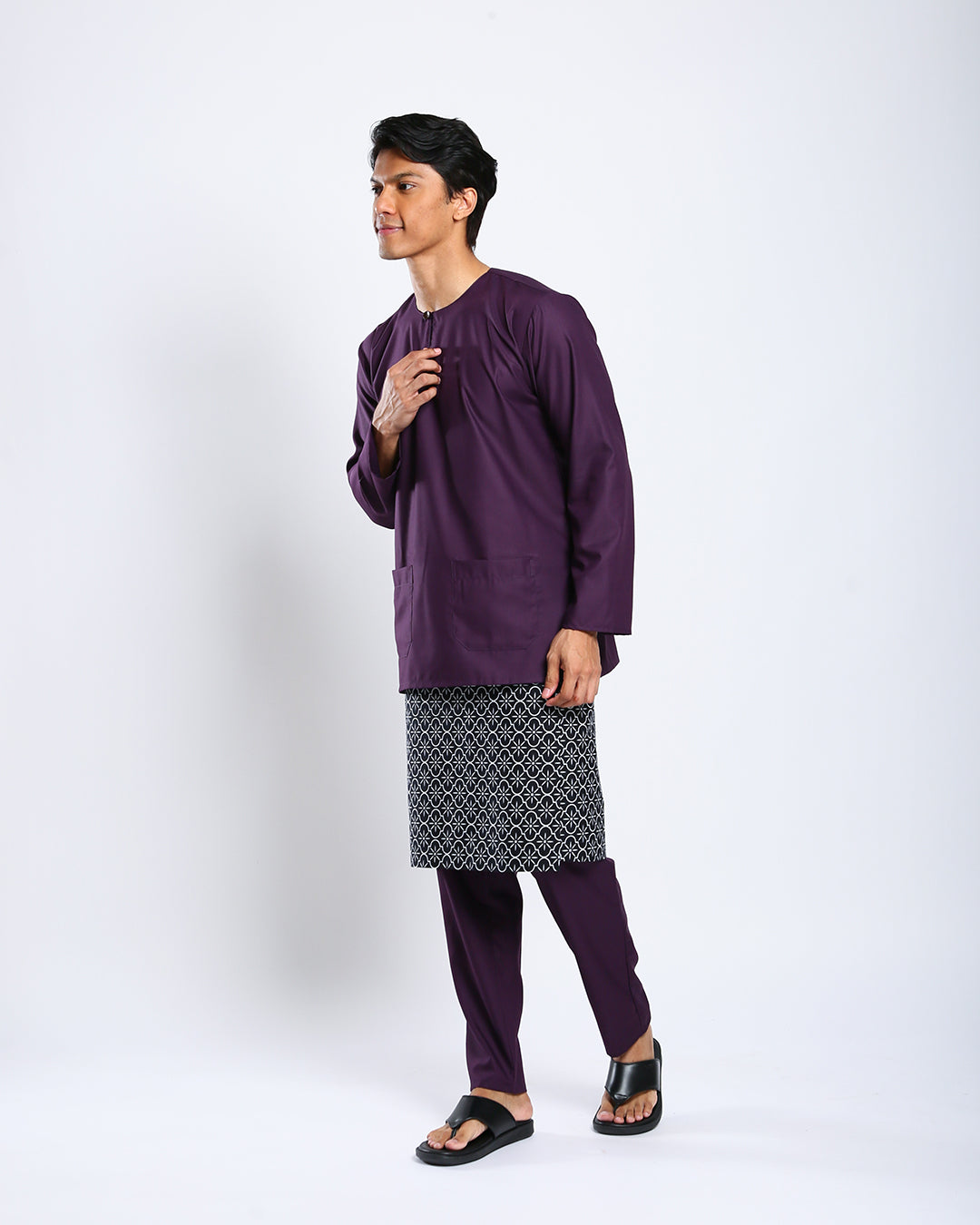 Bangsawan Baju Melayu Set Adults - ROYAL PURPLE