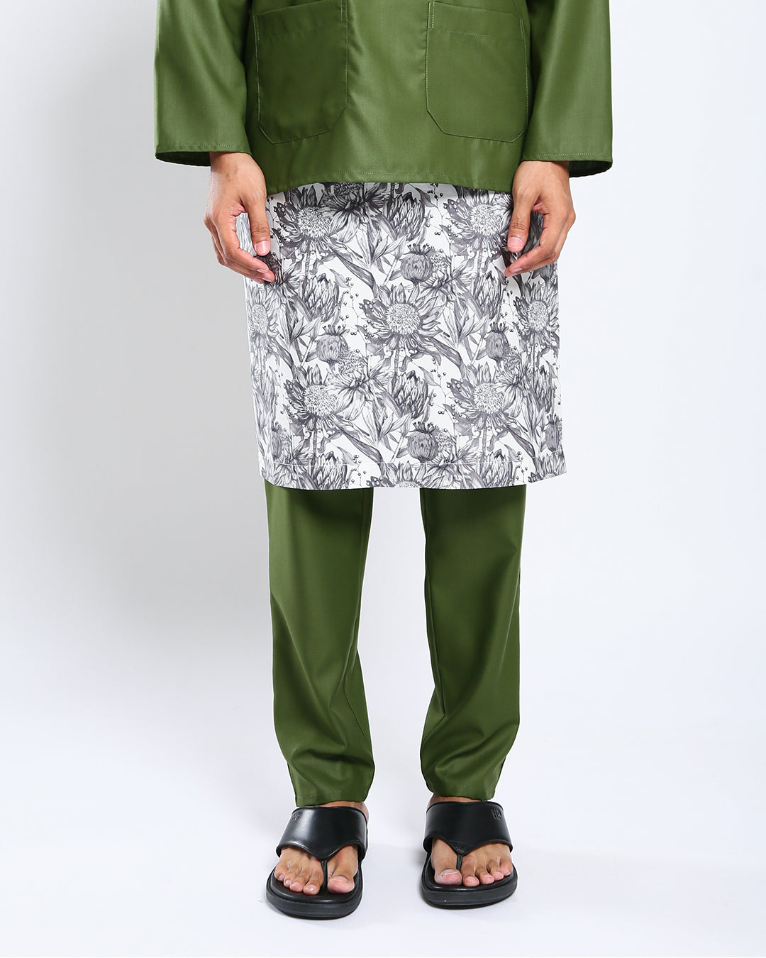 Bangsawan Baju Melayu Set Adults - OLIVE