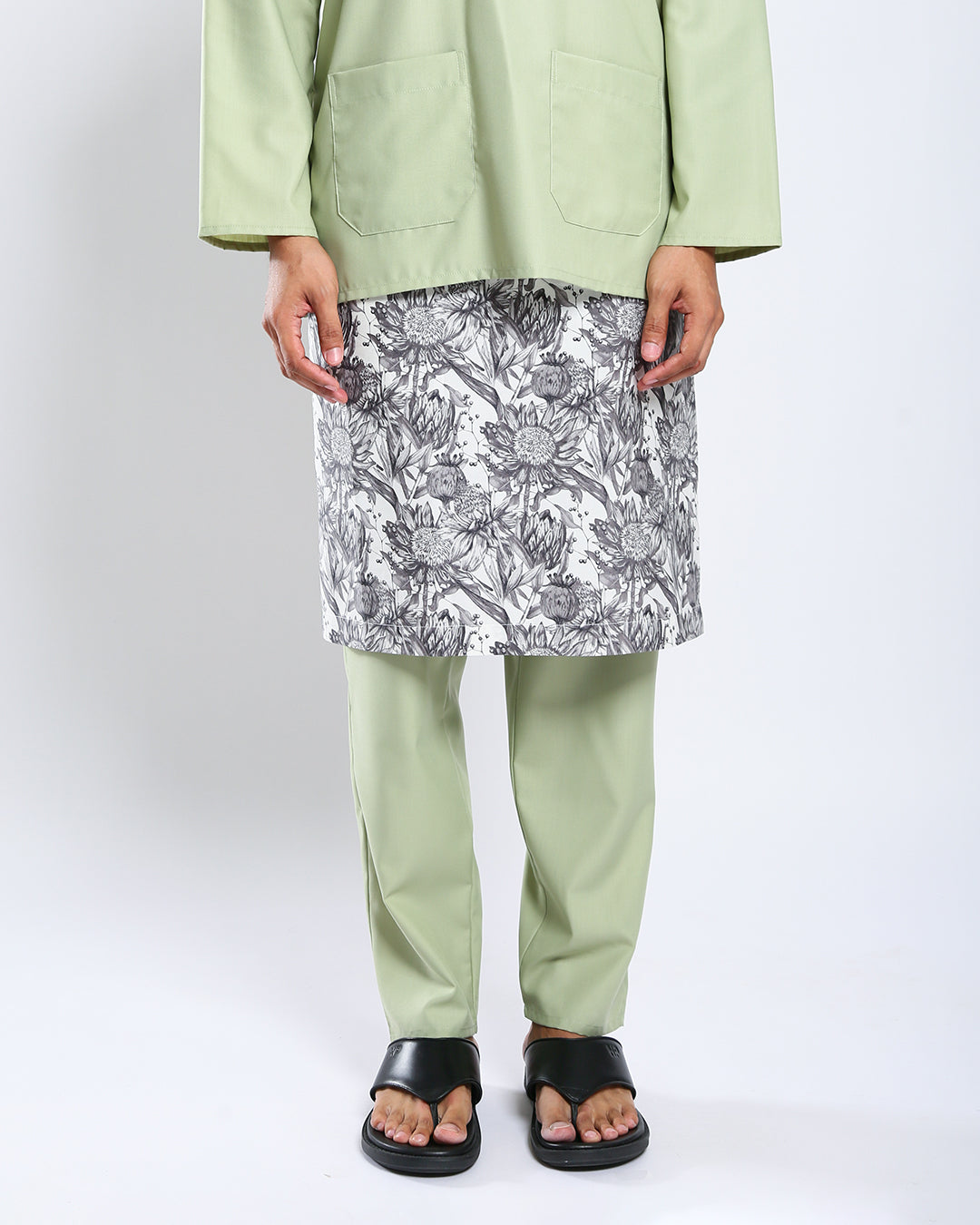 Bangsawan Baju Melayu Set Adults - LIME