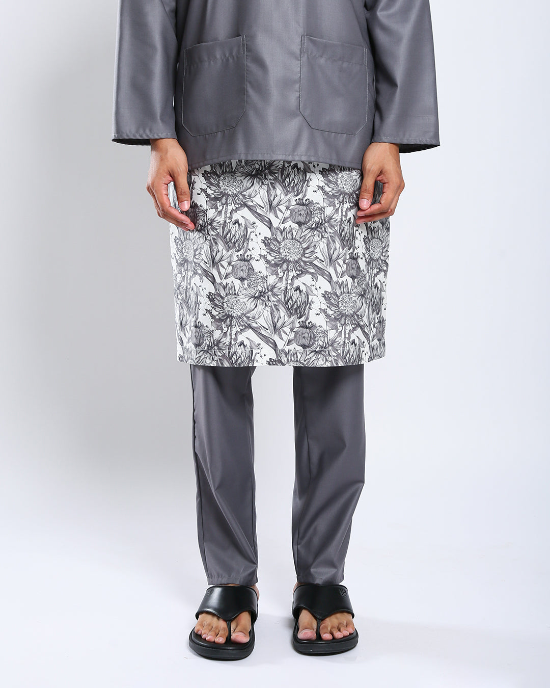 Bangsawan Baju Melayu Set Adults - GREY