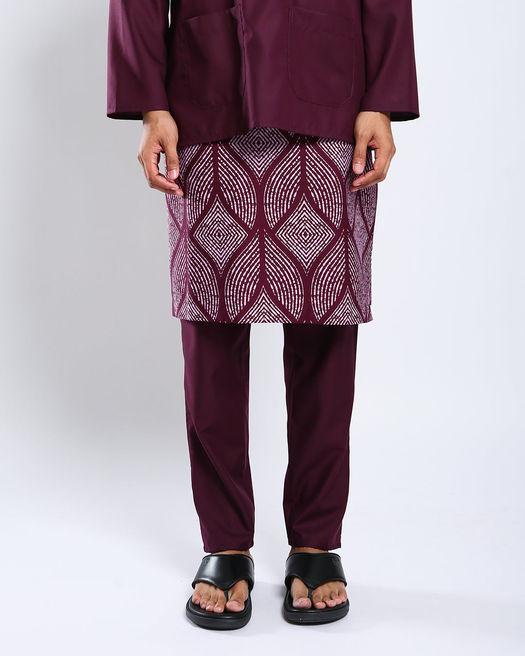 Bangsawan Baju Melayu Set Adults - BURGUNDY