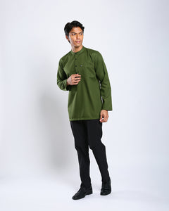 Sultan Baju Melayu Top Adults - OLIVE