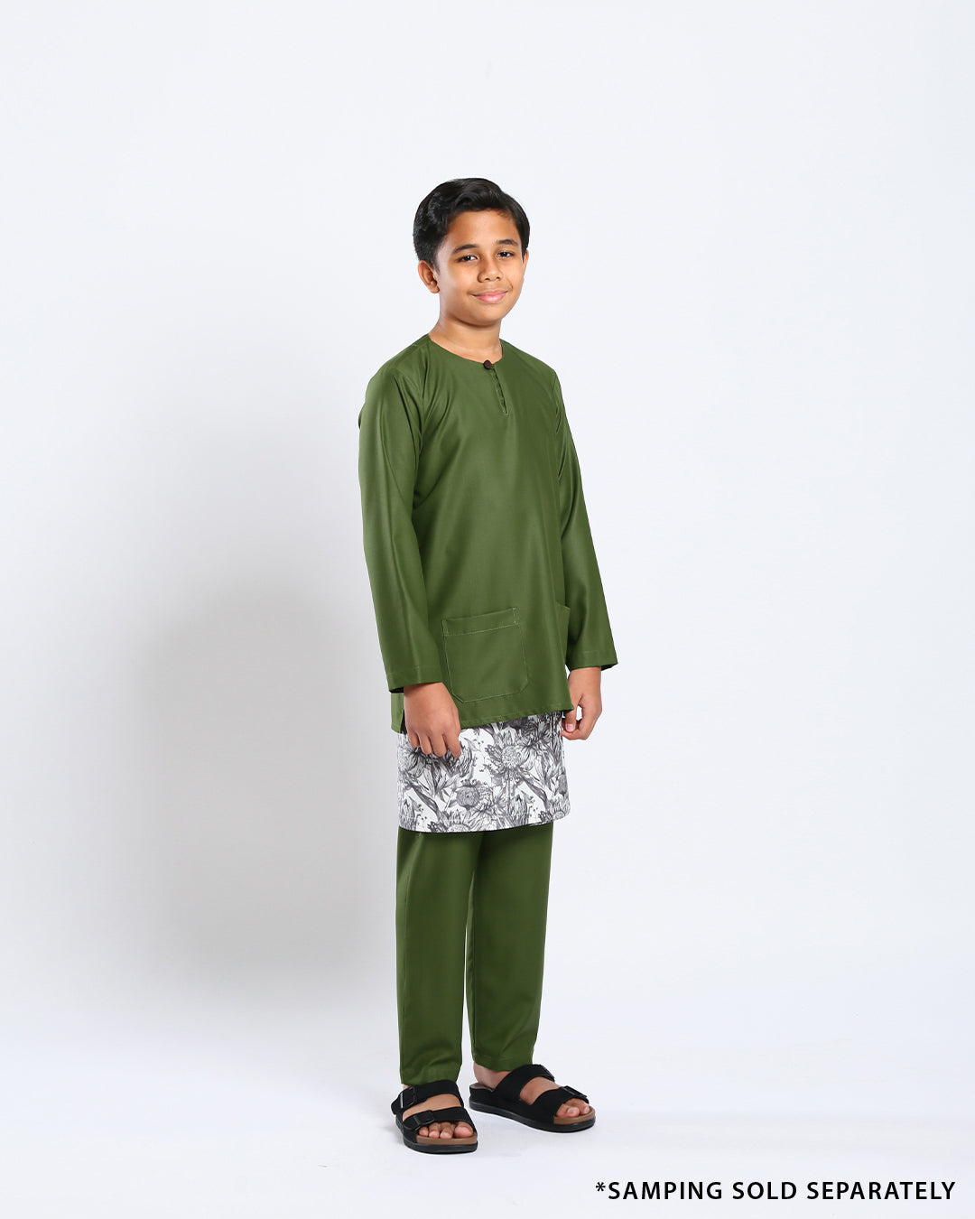 Bangsawan Baju Melayu Set Kids - OLIVE