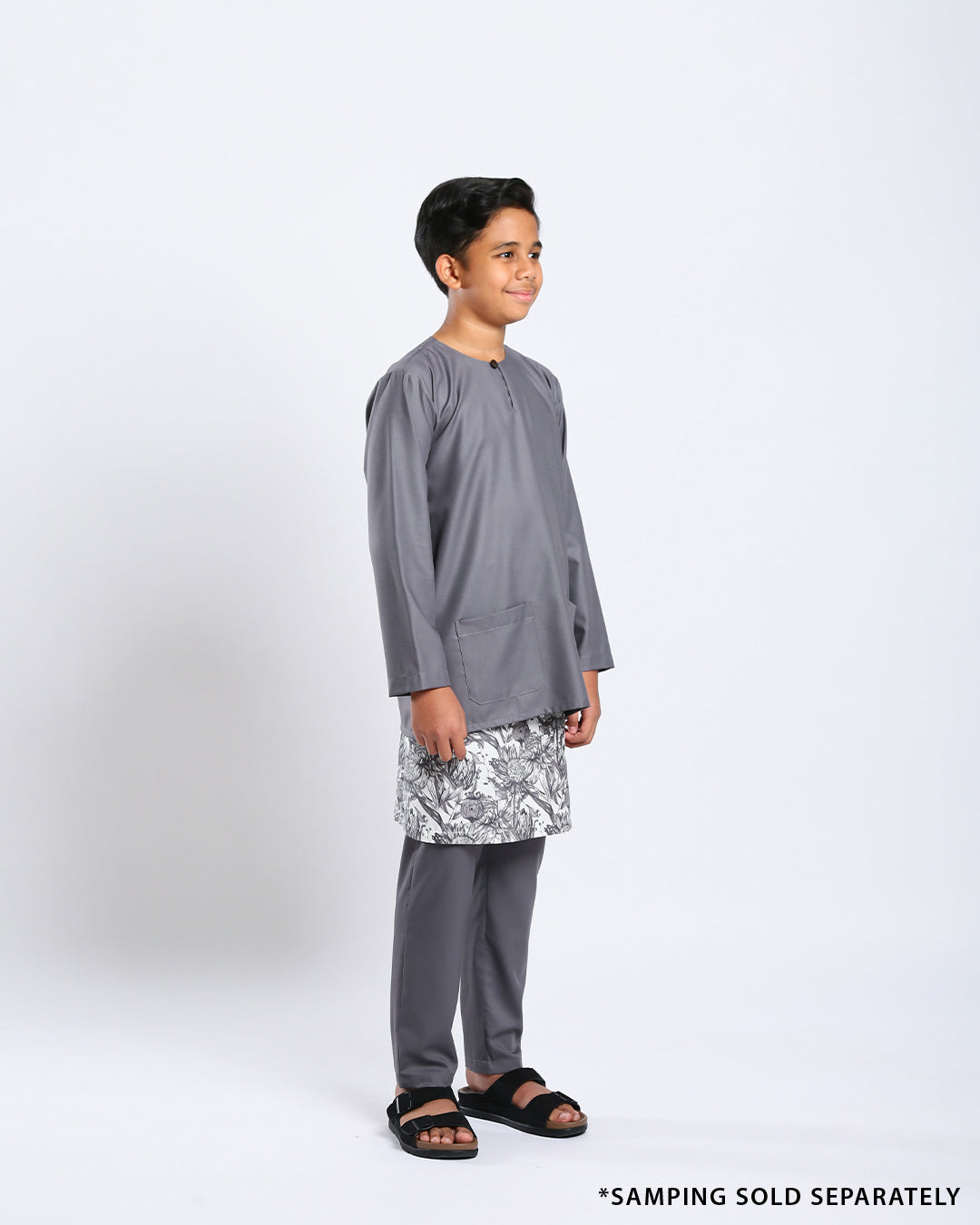 Bangsawan Baju Melayu Set Kids - GREY