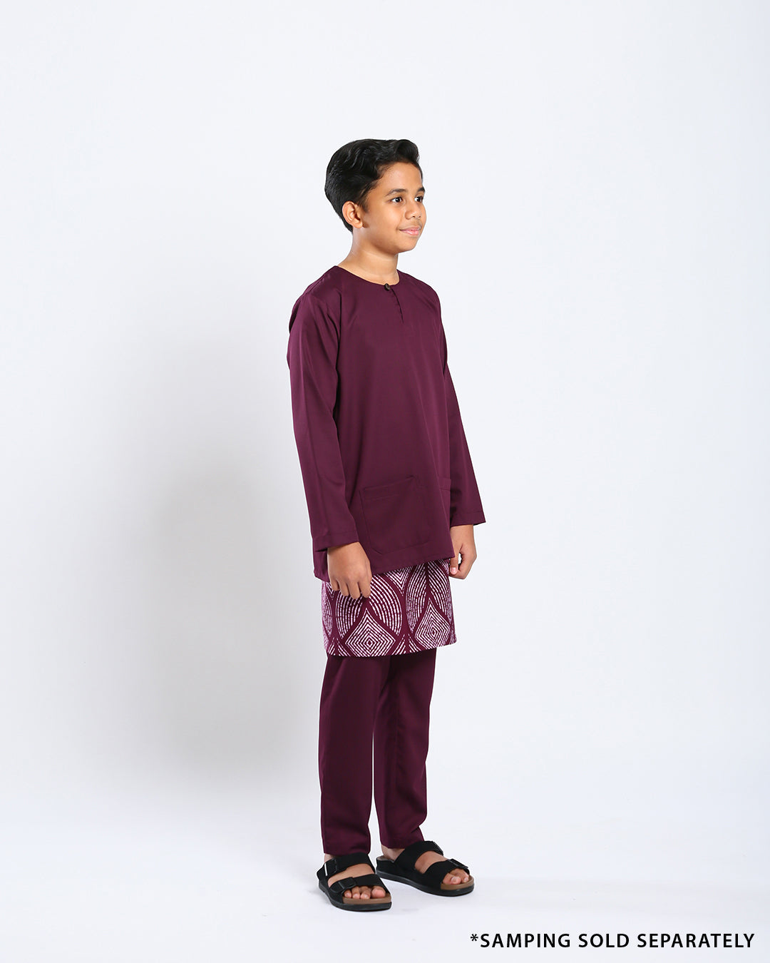 Bangsawan Baju Melayu Set Kids - BURGUNDY