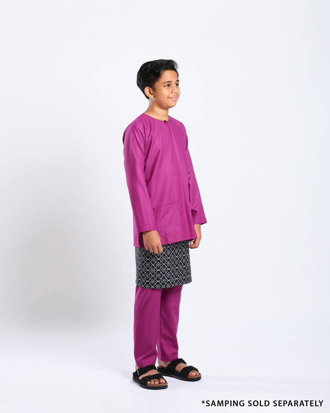 Bangsawan Baju Melayu Set Kids - MAGENTA