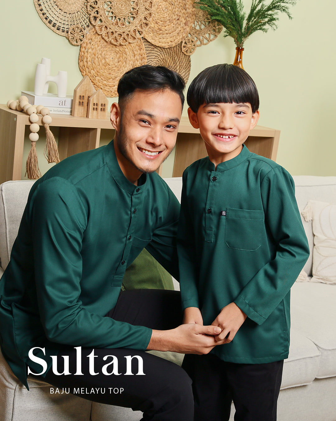 Sultan Baju Melayu Top Kids - BURNT ORANGE