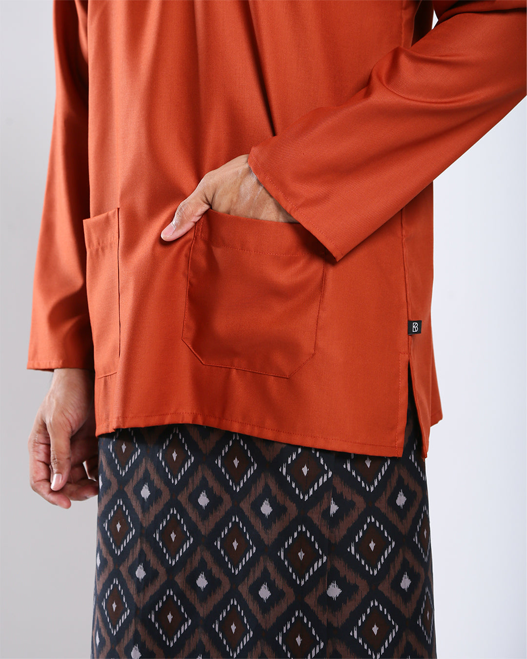 Bangsawan Baju Melayu Set Adults - BURNT ORANGE