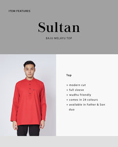 Sultan Baju Melayu Top Adults - RED