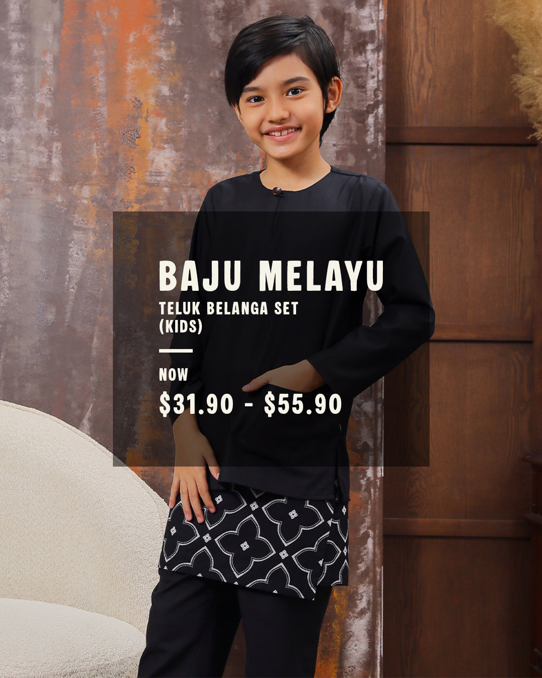 Baju Melayu Teluk Belanga Set Kids